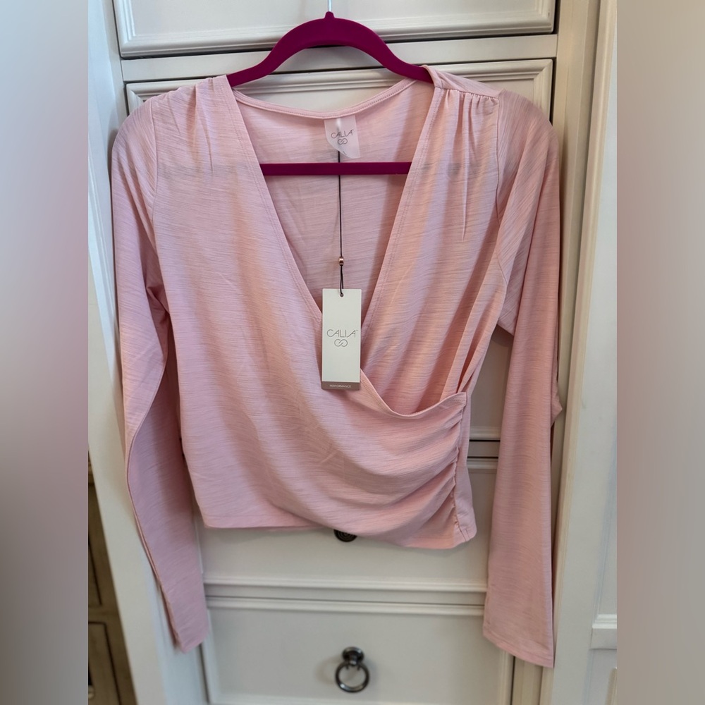Calia Women's Athletic Blush Drape Blouse
